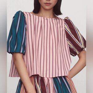 Maeve Taffeta Bow Swing Blouse